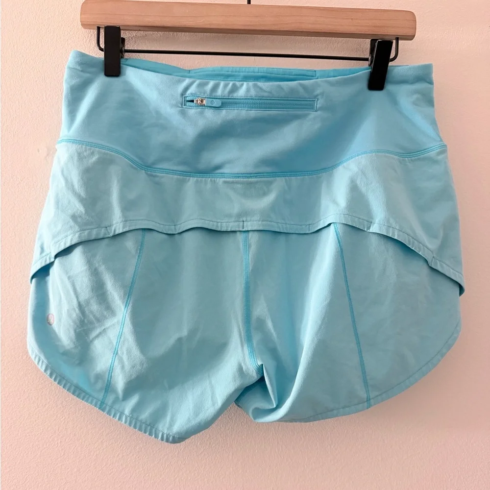 Lululemon Speed Up Shorts Blue Mid Rise blue chill size 8 - Picture 3 of 7